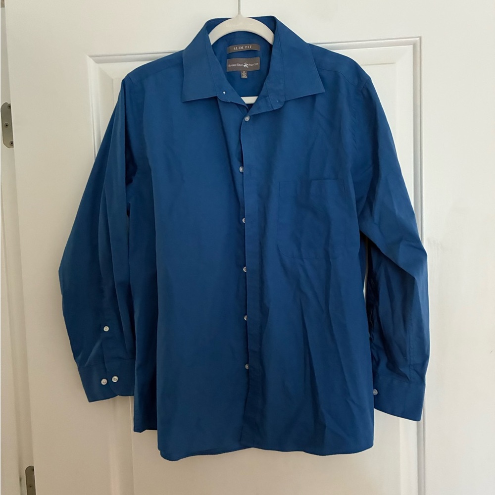Beverly Hills Polo Club Blue Casual Button Down Shirt